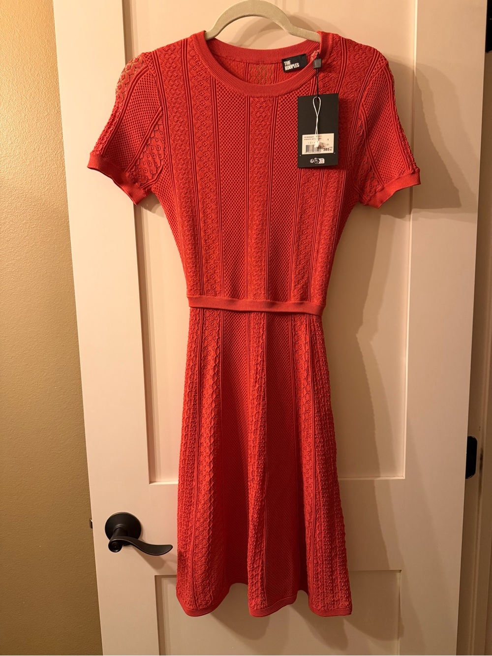 The Kooples Coral Knit Short-Sleeve A-Line Dress